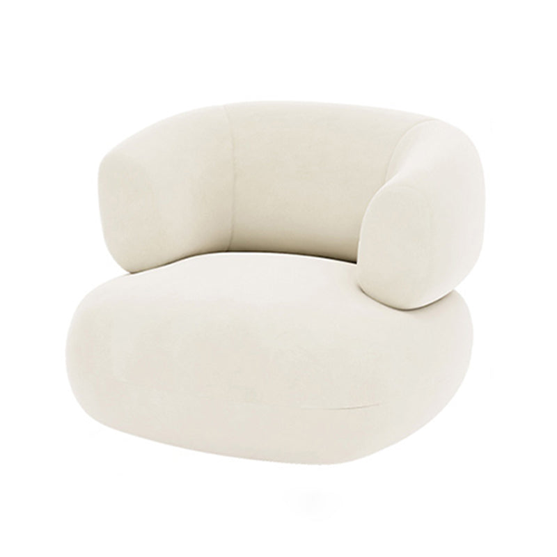 Scandinavian Fabric White Cushions Tuxedo Arm Living Room Settee