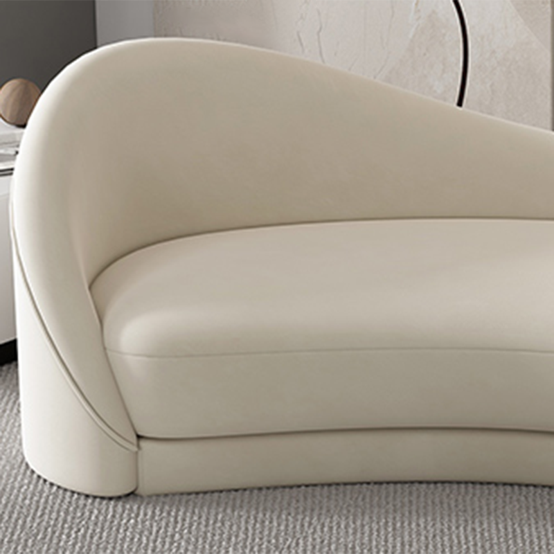 Scandinavian Fabric White Cushions Tuxedo Arm Living Room Settee