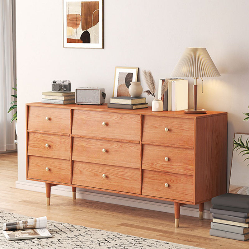 Mid-Century Rectangle Accent Cabinet Solid Wood Storage Cabinet