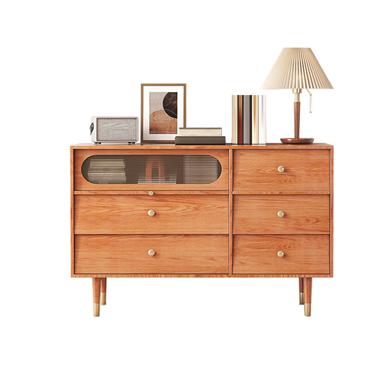 Mid-Century Rectangle Accent Cabinet Solid Wood Storage Cabinet