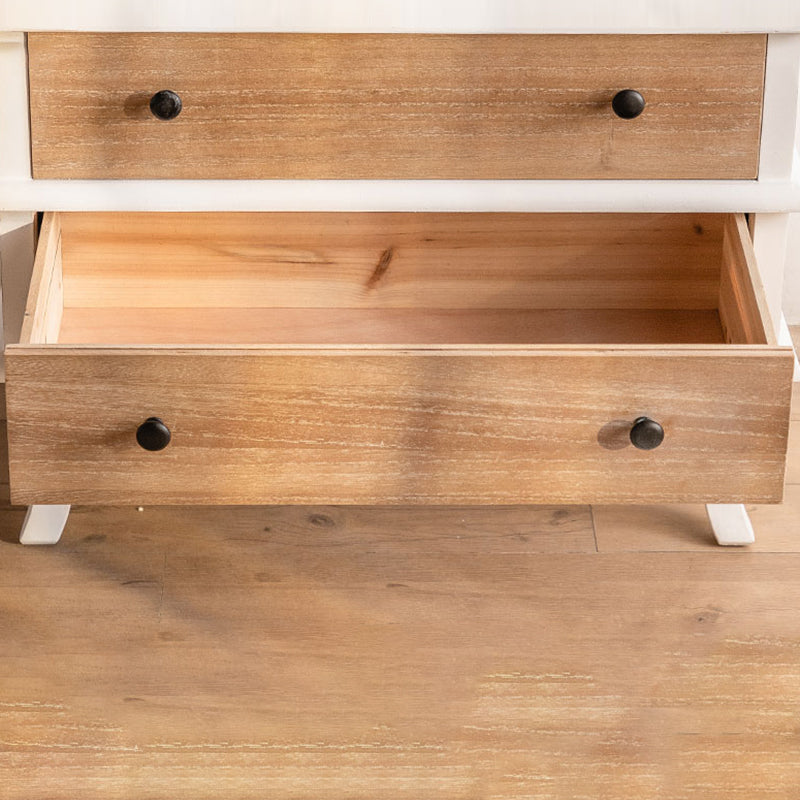Half Circle Accent Cabinet Solid Wood Storage Cabinet with Drawer