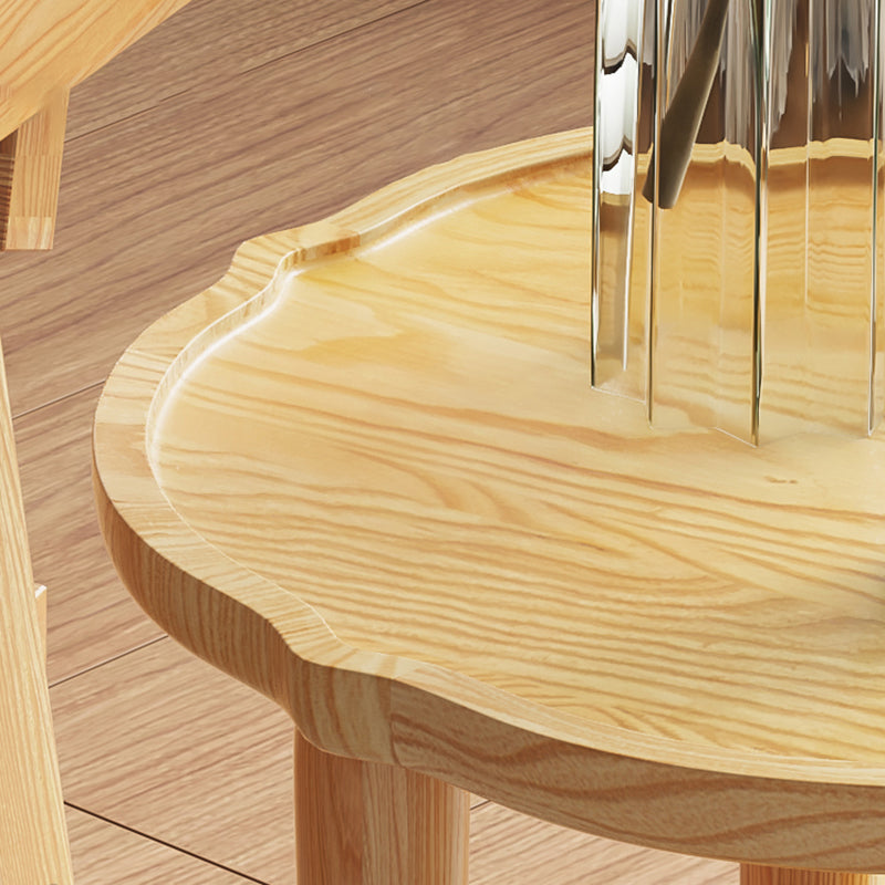 4 Legs Coffee Table No Distressing Solid Wood Coffee Table Set with Shelf