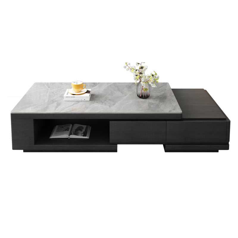 Single Coffee Table Slate Rectangular Coffee Table with Shelf