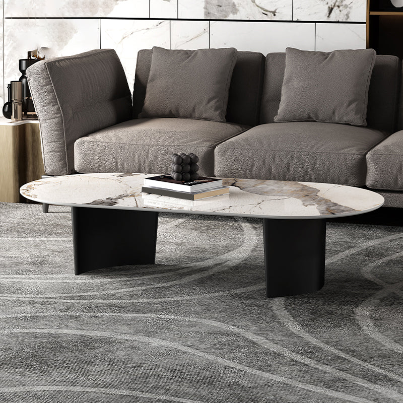No Distressing Coffee Table Modern 2 Legs Free-Form Single Coffee Table