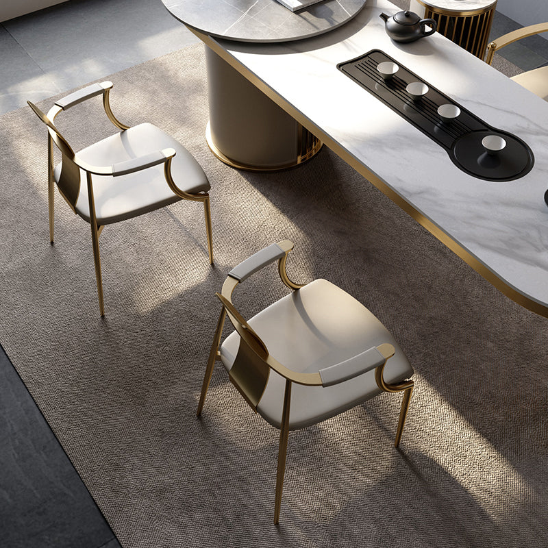 Glam Track Arms Armchair Basic Fixed Back Accent Armchair for Living Room