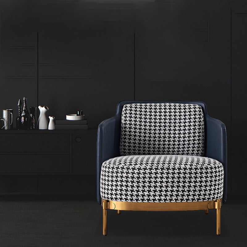 Linen Barrel Chair 29.52" Wide Chair with Cushion Back for Living Room