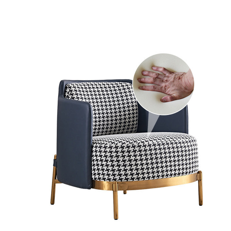 Linen Barrel Chair 29.52" Wide Chair with Cushion Back for Living Room