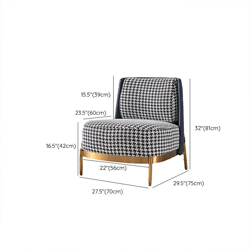 Linen Barrel Chair 29.52" Wide Chair with Cushion Back for Living Room