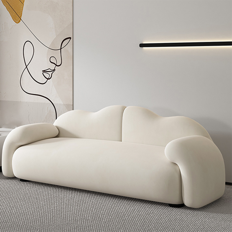 Scandinavian Seating White Cushions Rolled Arm Living Room Settee