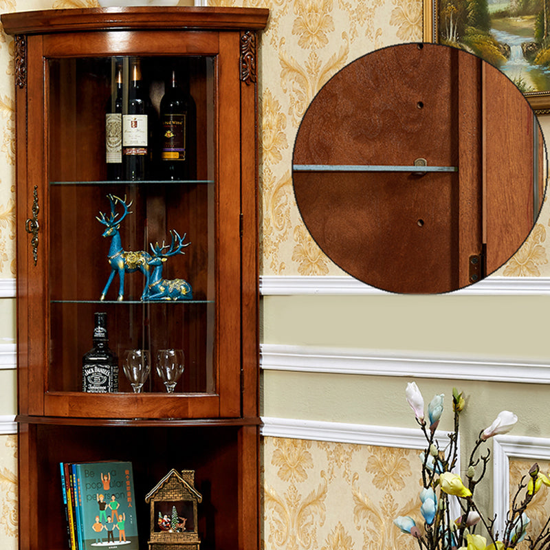 Triangle Accent Cabinet Solid Wood Storage Cabinet with Drawer