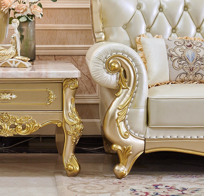 Contemporary French Country Sectional Sofa Leather Sleeper Sectional