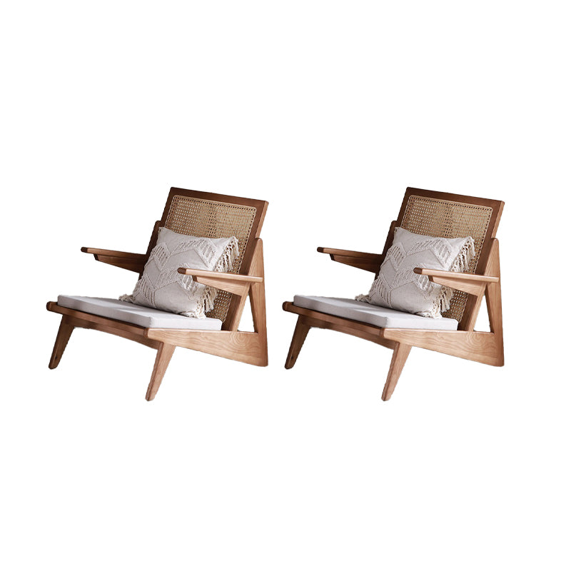 Industrial Accent Armchair Solid Wood Frame No Distressing Living Room Arm Chair