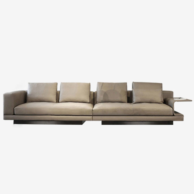Scandinavian Light-grey Loose Back Square Arm Living Room Seating