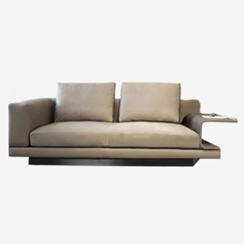 Scandinavian Light-grey Loose Back Square Arm Living Room Seating