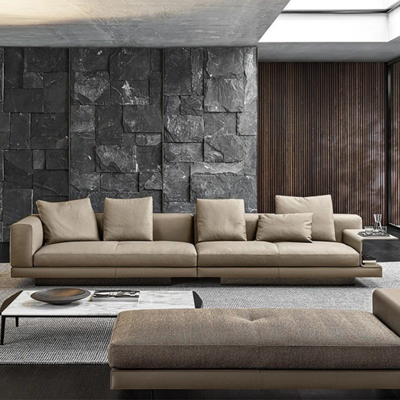 Scandinavian Light-grey Loose Back Square Arm Living Room Seating