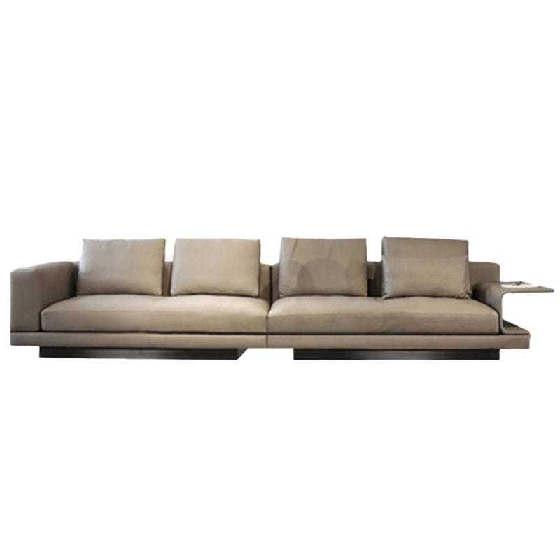 Scandinavian Light-grey Loose Back Square Arm Living Room Seating