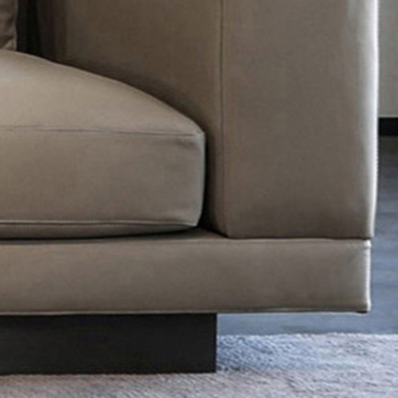 Scandinavian Light-grey Loose Back Square Arm Living Room Seating