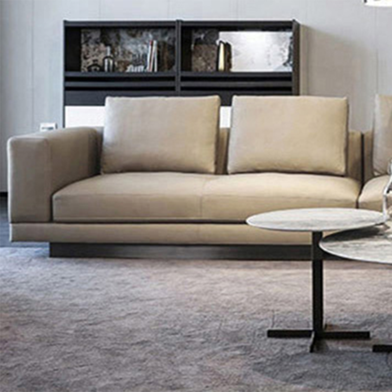 Scandinavian Light-grey Loose Back Square Arm Living Room Seating