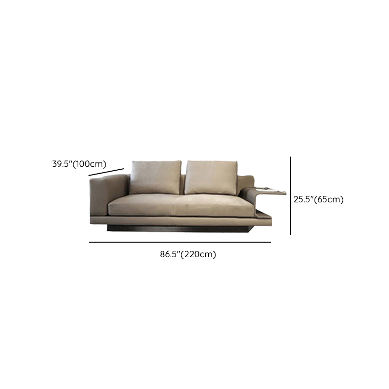Scandinavian Light-grey Loose Back Square Arm Living Room Seating