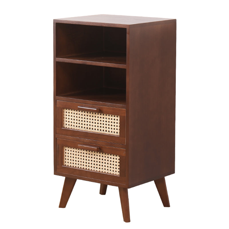 Wicker Rattan Accent Cabinet Bar Pulls Handle Design Storage Cabinet