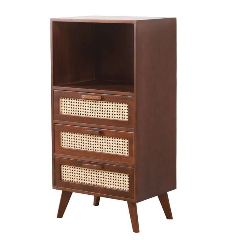 Wicker Rattan Accent Cabinet Bar Pulls Handle Design Storage Cabinet