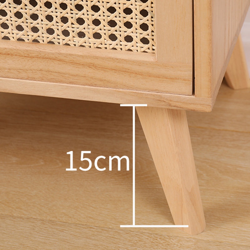 Wicker Rattan Accent Cabinet Bar Pulls Handle Design Storage Cabinet