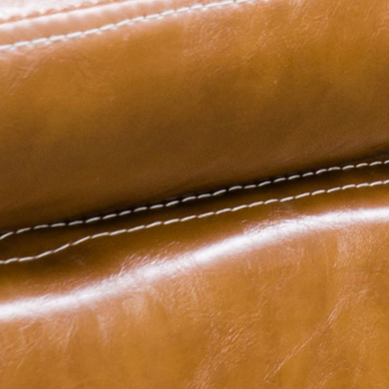 Glam Sofa with 2 Pillows Square Arm Faux Leather Living Room Seating