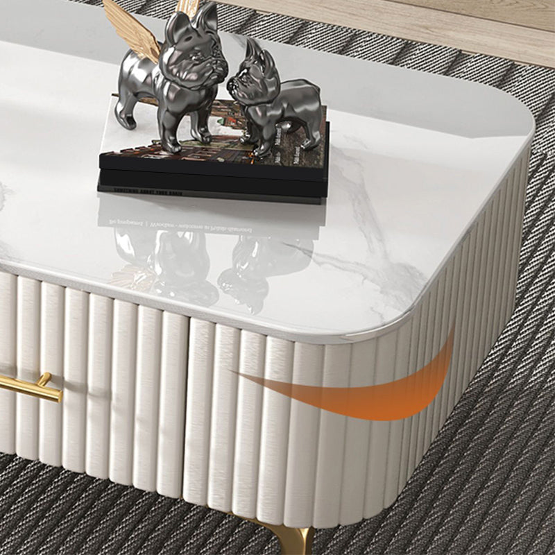 4 Legs Slate Rectangular Coffee Table Modern Single Coffee Table with Drawer