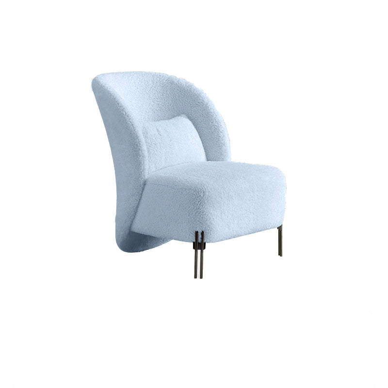 Solid Color Armless Lounge Chair Pillow Back Bedroom Side Chair