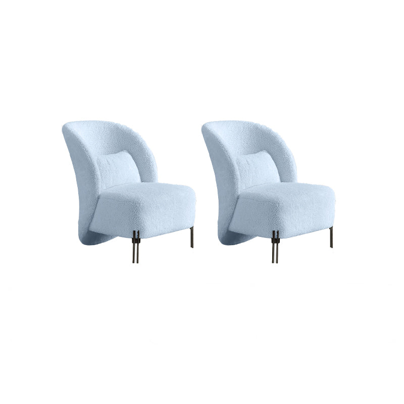 Solid Color Armless Lounge Chair Pillow Back Bedroom Side Chair