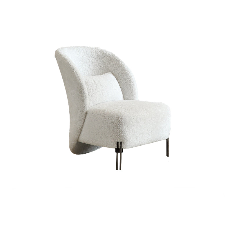 Solid Color Armless Lounge Chair Pillow Back Bedroom Side Chair