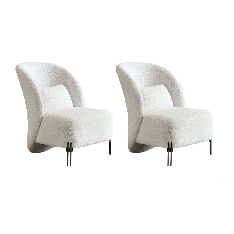 Solid Color Armless Lounge Chair Pillow Back Bedroom Side Chair