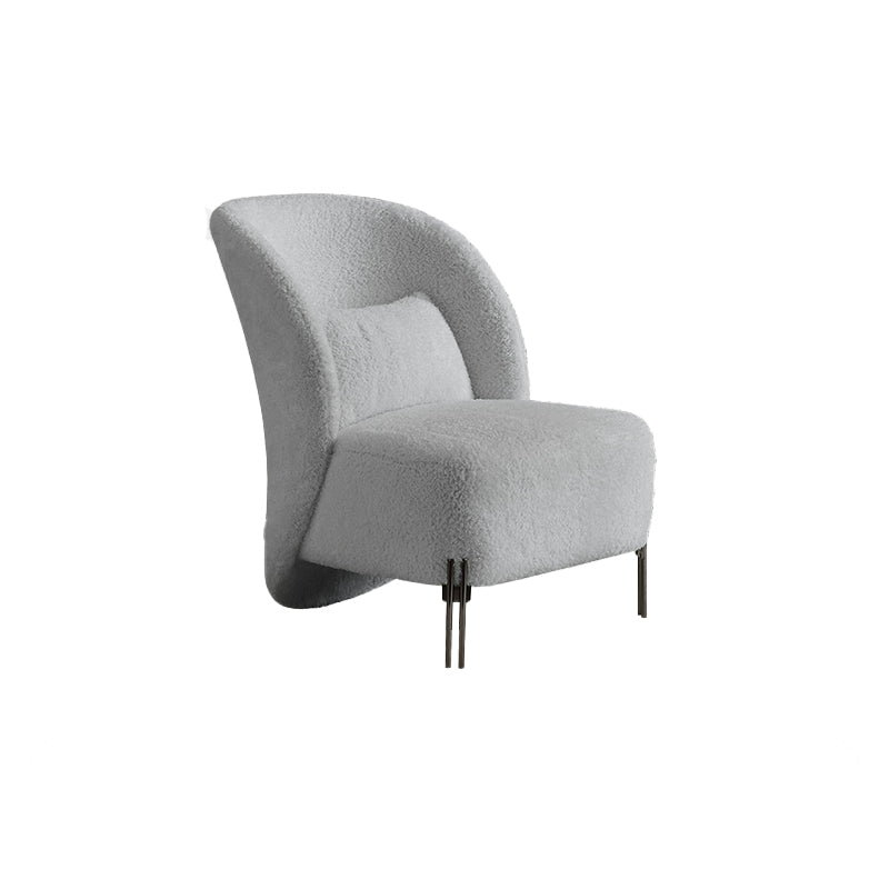 Solid Color Armless Lounge Chair Pillow Back Bedroom Side Chair