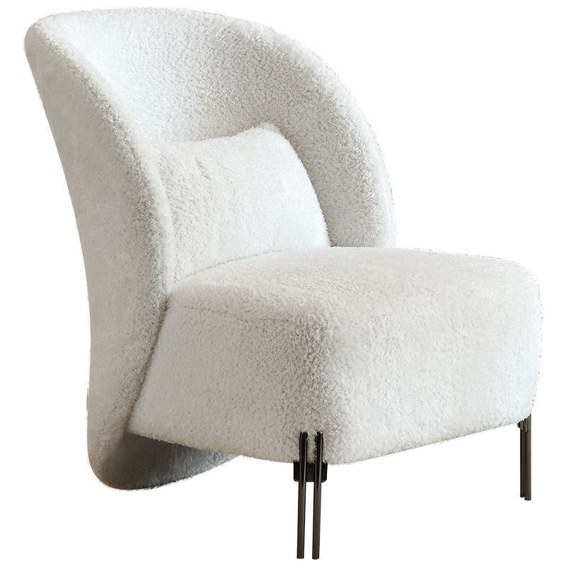 Solid Color Armless Lounge Chair Pillow Back Bedroom Side Chair