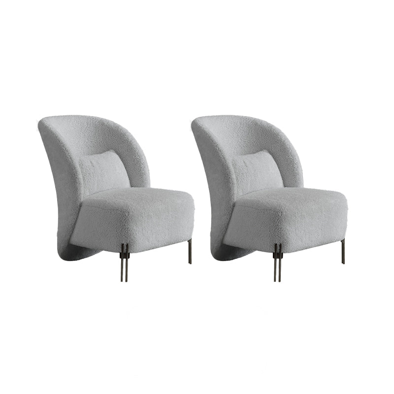 Solid Color Armless Lounge Chair Pillow Back Bedroom Side Chair