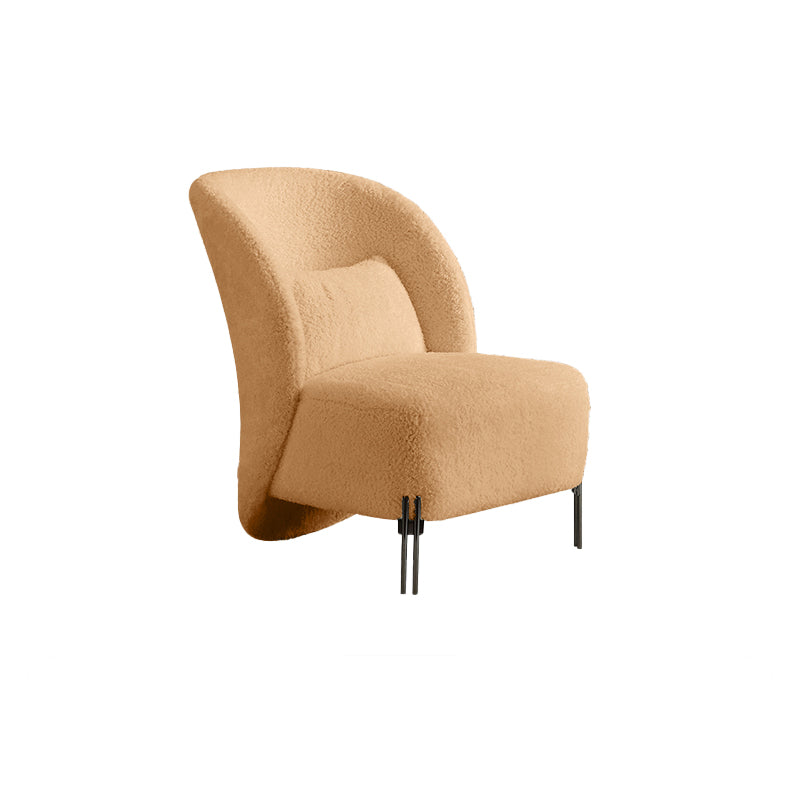 Solid Color Armless Lounge Chair Pillow Back Bedroom Side Chair