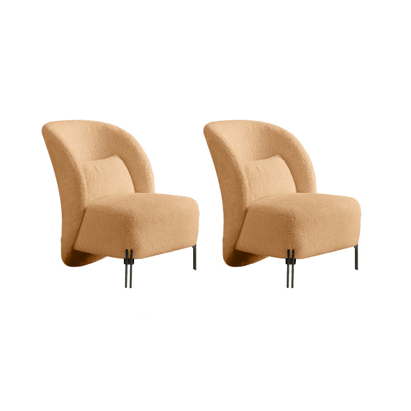 Solid Color Armless Lounge Chair Pillow Back Bedroom Side Chair