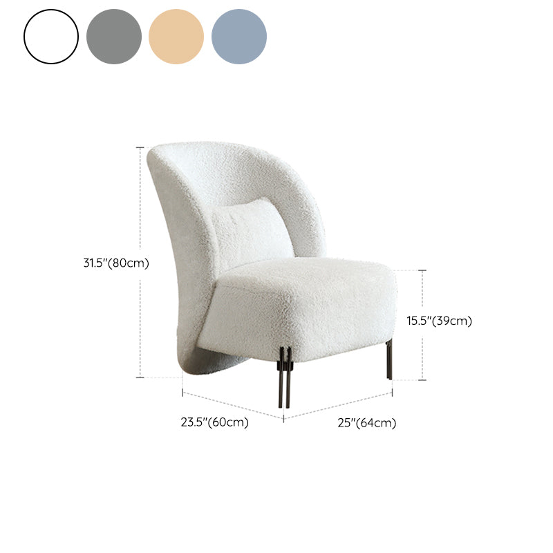 Solid Color Armless Lounge Chair Pillow Back Bedroom Side Chair