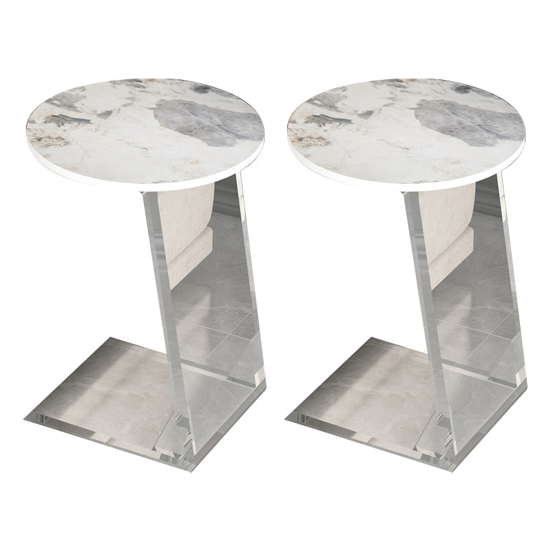 Gorgeous Style Sofa Side Accent Table Round Shape with Acrylic Base for Home