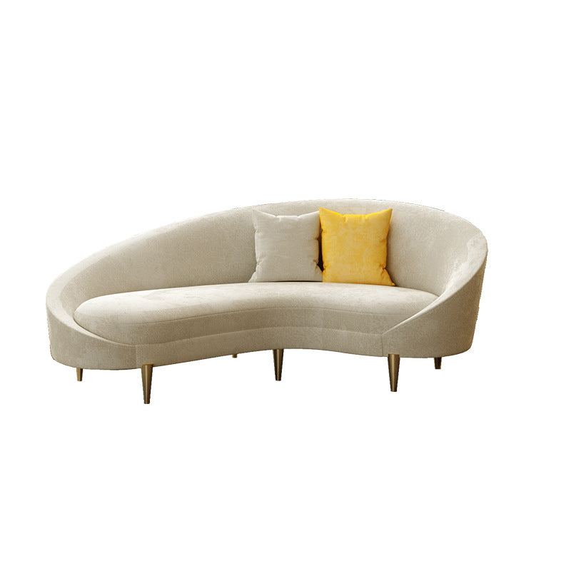 Solid Color Contemporary Sofa Tight Seat Foam Sloped Arms Settee