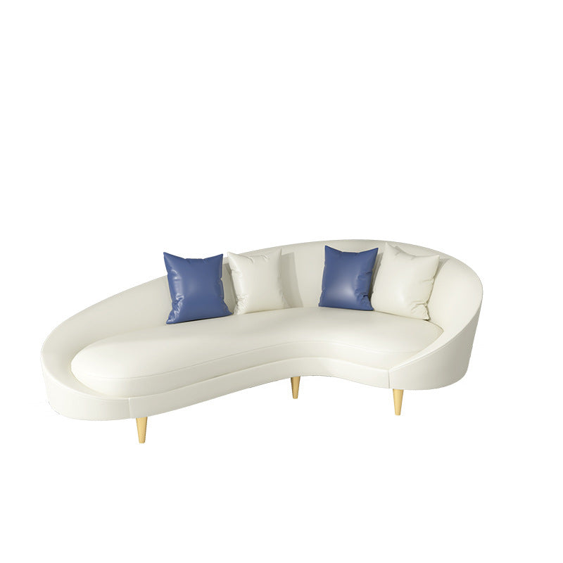 Solid Color Contemporary Sofa Tight Seat Foam Sloped Arms Settee