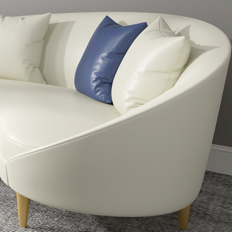 Solid Color Contemporary Sofa Tight Seat Foam Sloped Arms Settee
