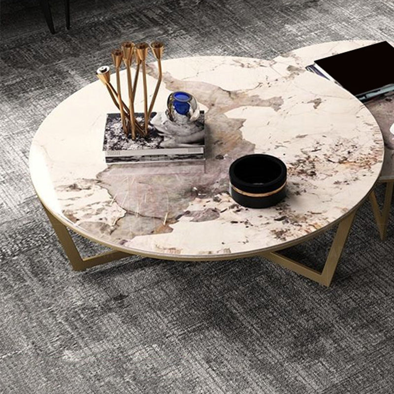 Slate Round Coffee Table No Distressing Frame Nesting Coffee Table Set