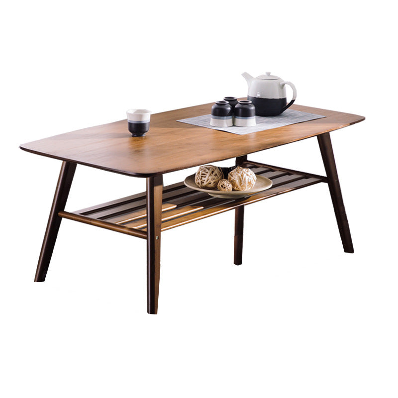 4 Legs 1 Coffee Table Contemporary Wood Coffee Table with Shelf