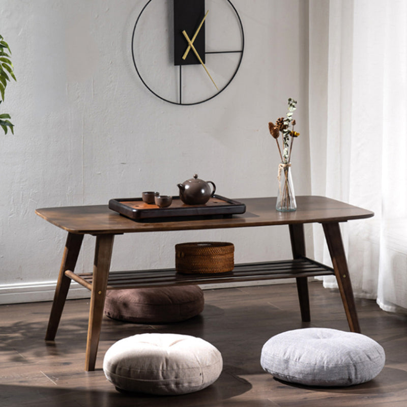 4 Legs 1 Coffee Table Contemporary Wood Coffee Table with Shelf