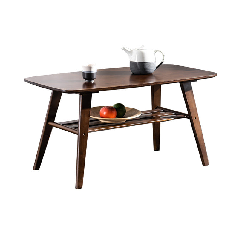 4 Legs 1 Coffee Table Contemporary Wood Coffee Table with Shelf