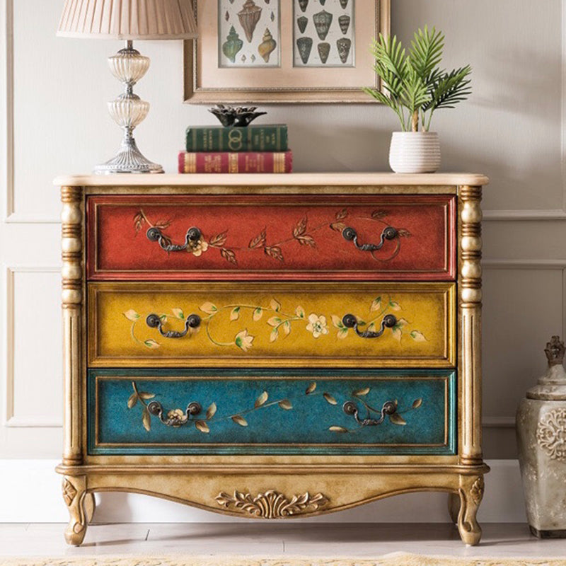 Industrial Chest with Drawers and Cabriole Legs in Distressed Wood