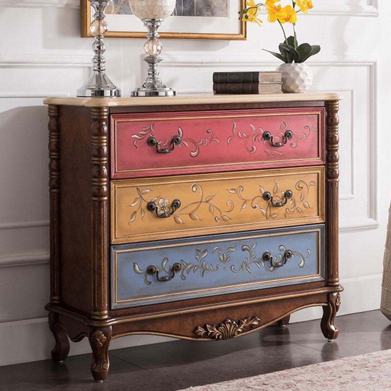 Industrial Chest with Drawers and Cabriole Legs in Distressed Wood