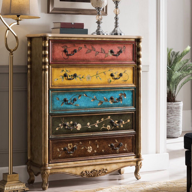 Industrial Chest with Drawers and Cabriole Legs in Distressed Wood