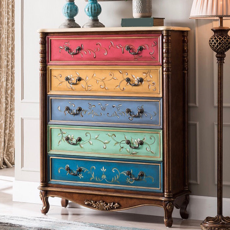 Industrial Chest with Drawers and Cabriole Legs in Distressed Wood